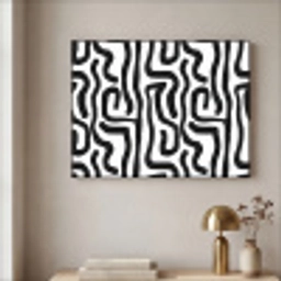 Modern - Lijnen - Zwart Textielframe zwart klein 947 -sfeer2