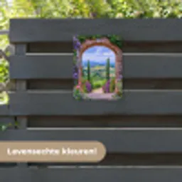 Doorkijk - Toscane - Landschap - Poort tuinposter los doek klein -sfeer3