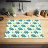 Triceratop - Blauw - Stippen - Boompjes Inductie beschermer vinyl 3mm klein -sfeer5