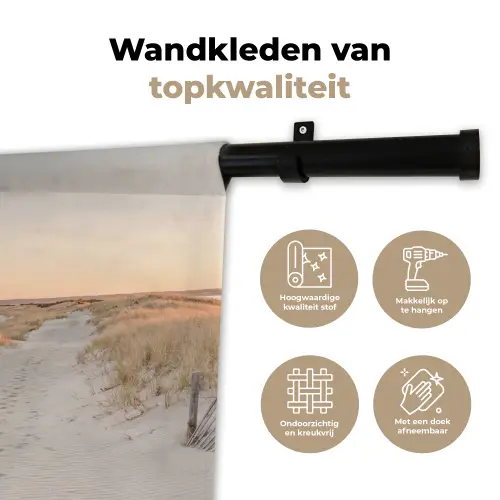 Kustlijn - Horizon - Hek Wandkleed katoen klein -sfeer2