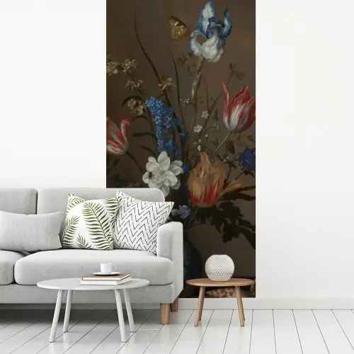Bloemen in een Wan-Li vaas en schelpen - Schilderij van Balthasar van der Ast fotobehang vinyl groot -woonkamer