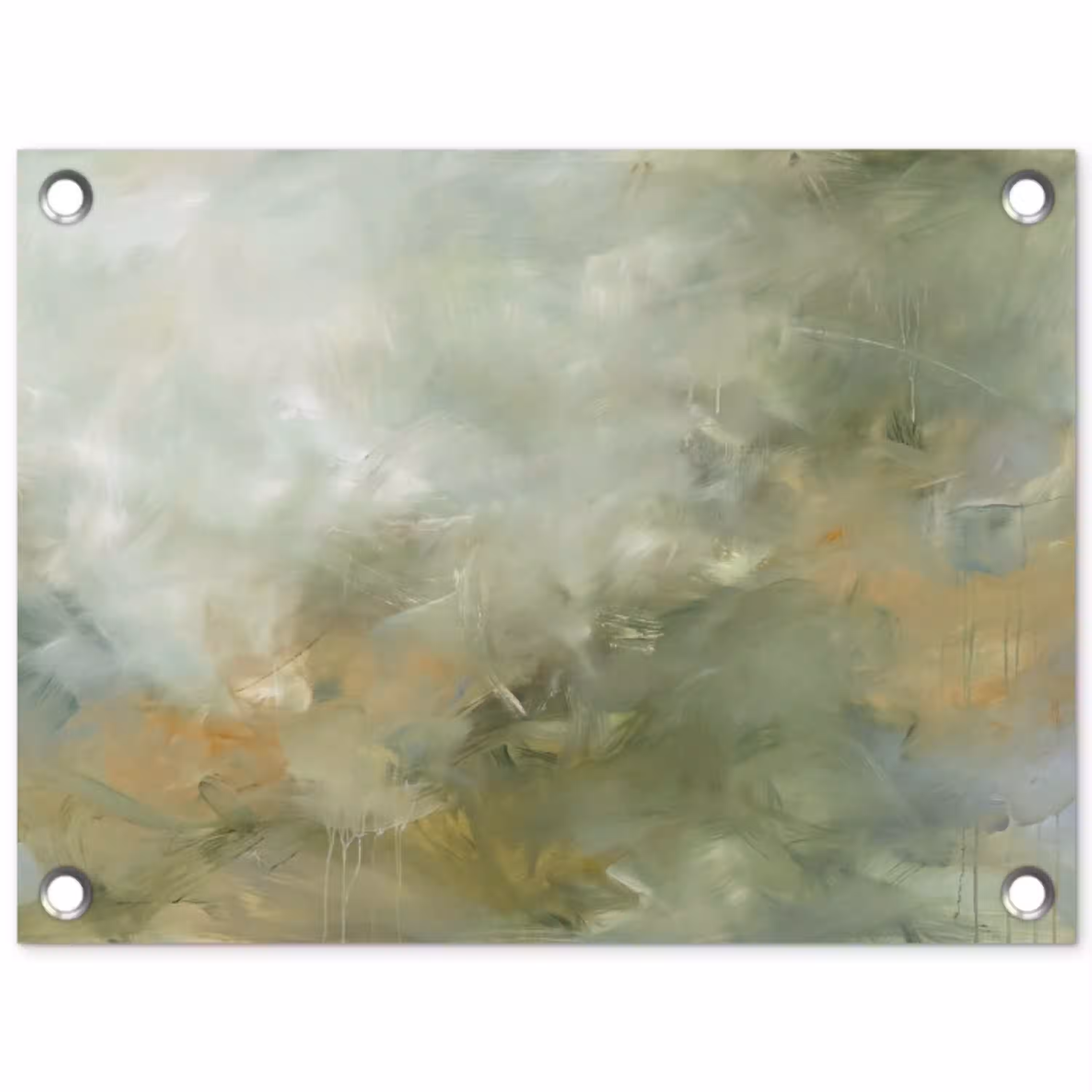 Abstract - Groen - Beige - Modern - Kunst tuinposter los doek klein -3d