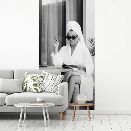 Modern - Vrouw - Zwart - Wit fotobehang vinyl groot -woonkamer