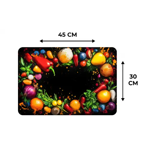 Groente - Graffiti - Kleurrijk - Koken - Abstract Placemat vinyl groot -specs