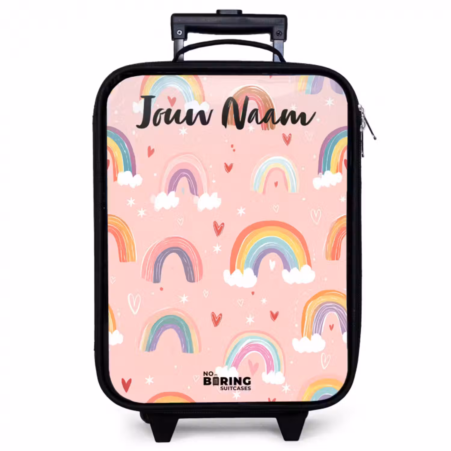Kinderkoffer met naam - Regenboog - Patroon - Pastel