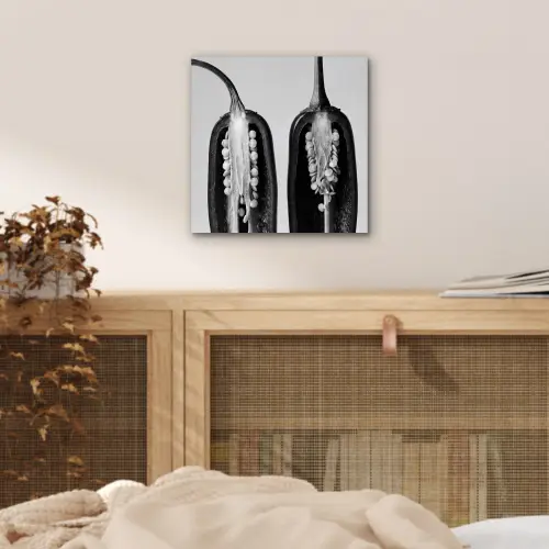 Pepers - Zwart - Wit - Zaadlijsten aluminium wit klein -sfeer3