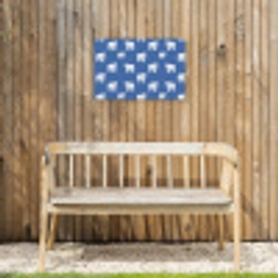 IJsbeer - Patroon - Blauw Tuinposter op houten frame 2 cm dik klein 845 -sfeer4