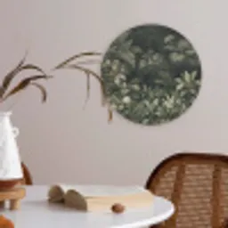 Jungle - Bladeren - Botanisch - Groen Akoestische PET Vilt - Rond klein -sfeer3