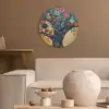 Boom - Levensboom - Kleurrijk - Bloemen - Modern Akoestische PET Vilt - Rond klein -sfeer1