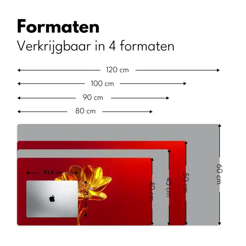 Bloem - Goud - Glazen Muismat XXL klein -sfeer5