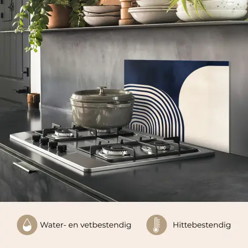 Donkerblauw - Abstract - Lijnen keuken achterwand spatscherm klein -usp_NL