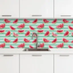 Watermeloen - Strepen - Groen keuken achterwand 2 middel 871 -3d