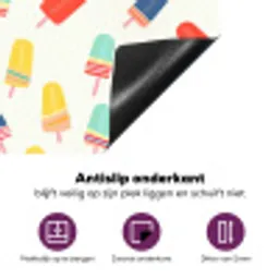 IJsjes - Speels - Kleurrijk Inductie beschermer vinyl 3mm klein 276 -zzzzzzz-cc-onderkant