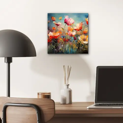 Bloemen - Watercolor - Kunst - Botanisch - Natuur aluminium wit klein -sfeer5