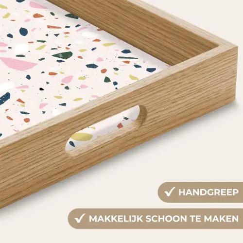 Terrazzo - Patroon - Kleurrijk Dienblad Rechthoek middel 911 -USP_HandgreepNL