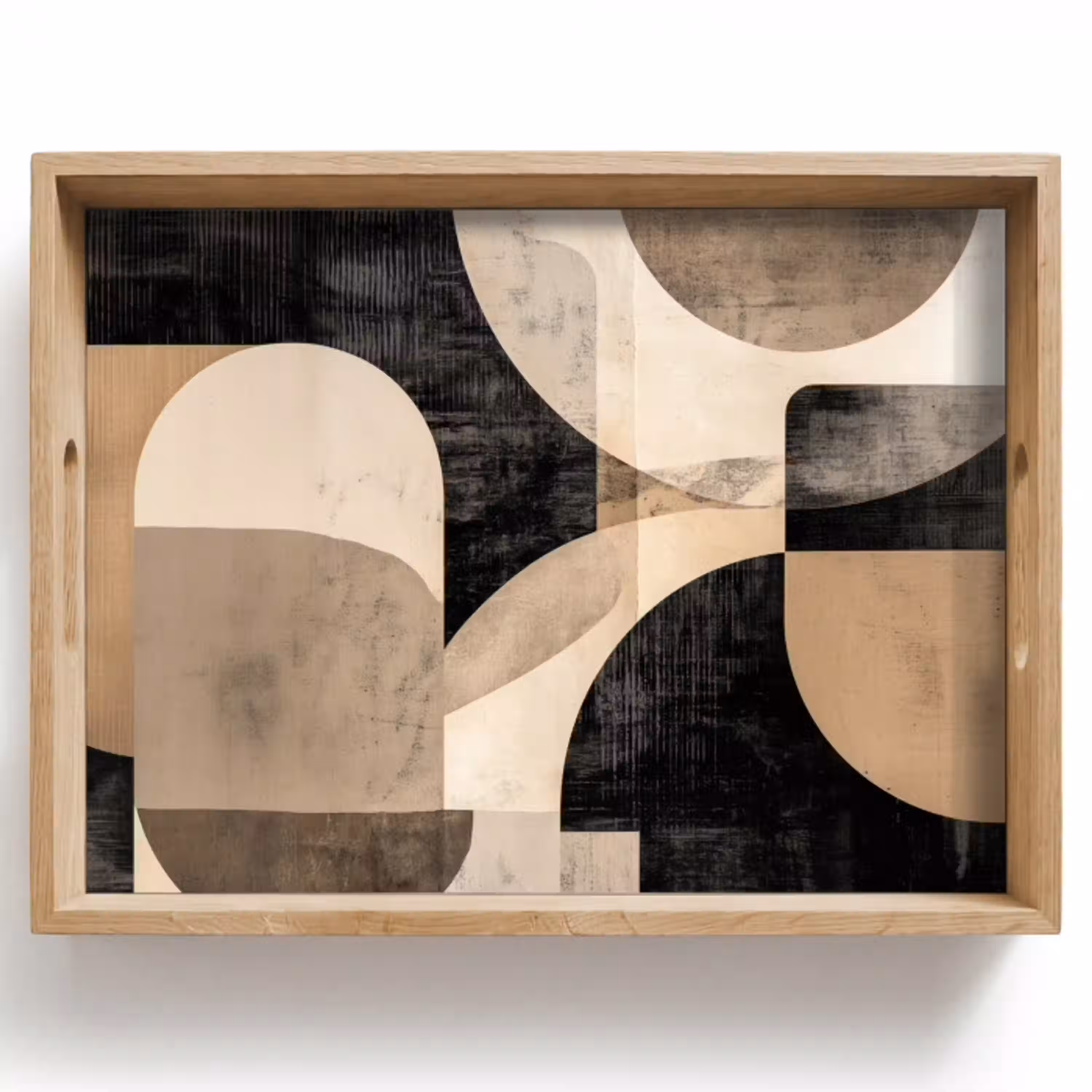 Abstract - Vormen - Modern - Beige Dienblad Rechthoek middel -z3d_shopping