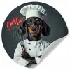 Quote - Neon - Hond - Kokskleding Wandcirkel behangsticker klein -3d
