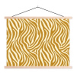 Zebra - Klassiek - Oker - Geel textielposter latten blank klein 122 -3d