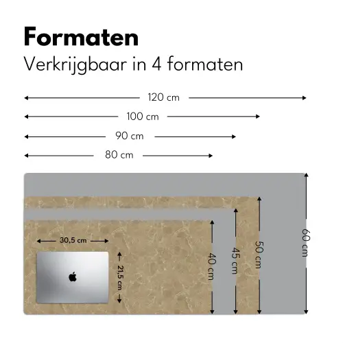Beige - Marmer - Witte aders Muismat XXL klein 681 -sfeer5