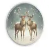 Kerstmagie - Winterwoud - Rendier Akoestische PET Vilt - Rond klein -3d