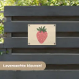 Aardbei - Minimalistisch - Rood - Fruit tuinposter los doek klein -sfeer3
