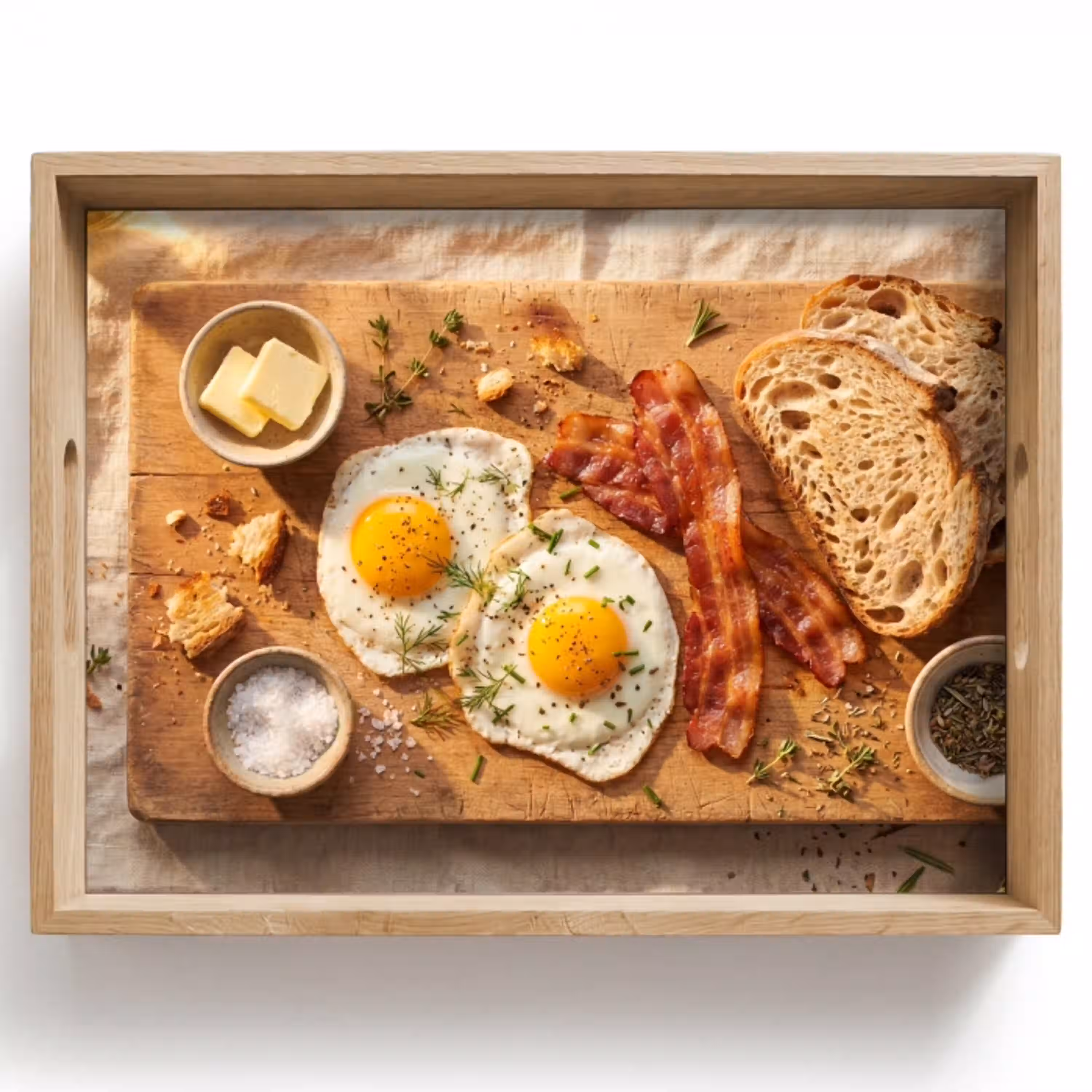 Eten - Ontbijt - Hout - Rustiek - Geel Dienblad Rechthoek middel -z3d_shopping