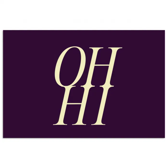 Oh hi - Paars - Minimalistisch poster papier klein -3d