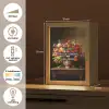 Kleur - Bloemen - Vintage - Bloemenvaas Light Box met kabel (Tafellamp) klein -USP_NL