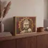 Boeddha - Mandala - Bloem - Rood - Goud - Zen Light Box met batterij (Wandlamp) middel -sfeer2