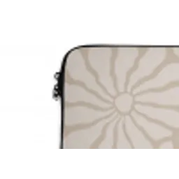 Bloemen - Print - Beige - Bruin - Minimalistisch laptophoes neopreen klein -detail