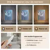Blauw - Bloem - Glazen - Sierlijk Light Box met kabel (Tafellamp) klein -USP_lichtkleurNL