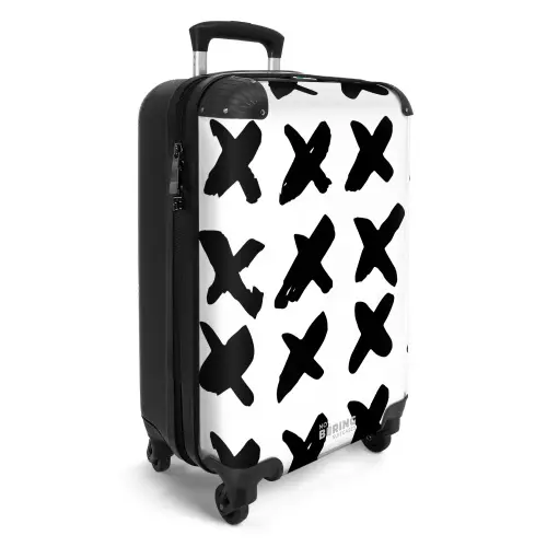 Zwarte kruizen op witte achtergrond NBS - Handbagage koffer - Kinderen Unisex middel -productfoto_3d