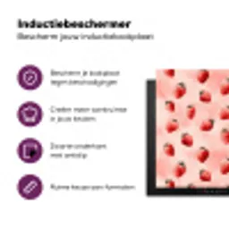 Aardbei - Patroon - Roze Inductie beschermer vinyl 3mm klein 276 -zzzzzzz-cc-usp