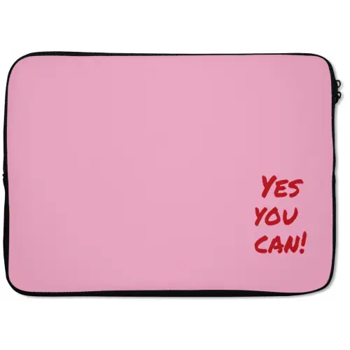 Yes you can do it - Rood - Roze laptophoes neopreen klein -zkaufland3dotto