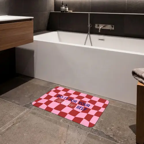 Furture - Geblokt - Rood Badmat klein -sfeer3