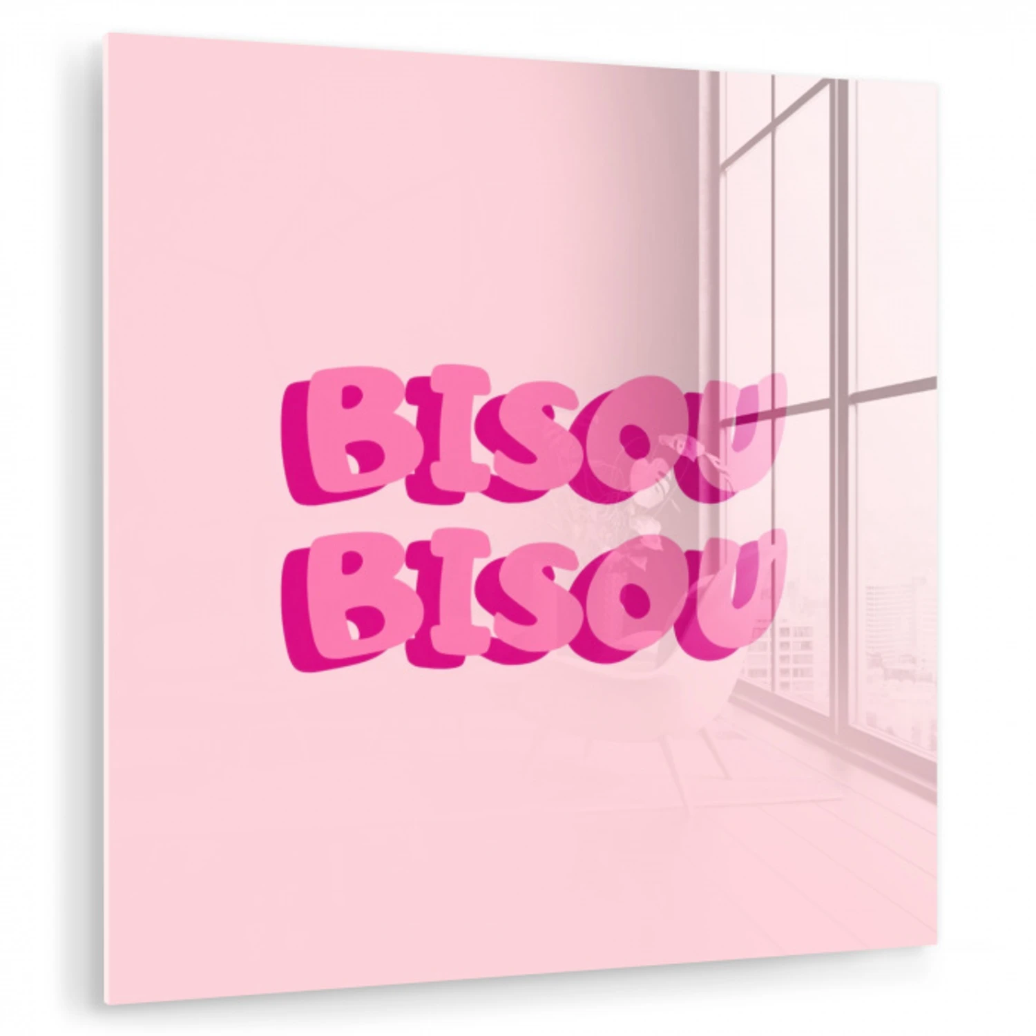 Bisou - Roze - Dikke letters plexiglas 5mm klein -zzzproduct_nieuw