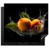 Mango - Fruit - Water - Zwart - Bladeren Inductie beschermer vinyl 3mm middel -3d