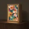 Harmonieus - Abstracte bloemen - Warme tinten Light Box met kabel (Tafellamp) klein -z3d_website