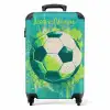 Voetbalvibes - Verfspatten - Groen - Blauw NBS - Handbagage koffer - Kinderen Unisex middel -productfoto_recht