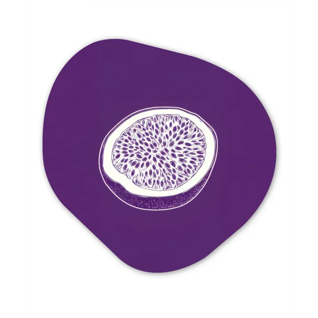 Passievrucht - Zaadjes - Paars - Minimalistisch Wandcirkel Organisch Forex 3mm klein -3d