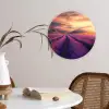 Lavendelveld - Zonsondergang - Paars Wandcirkel plexiglas klein -sfeer4