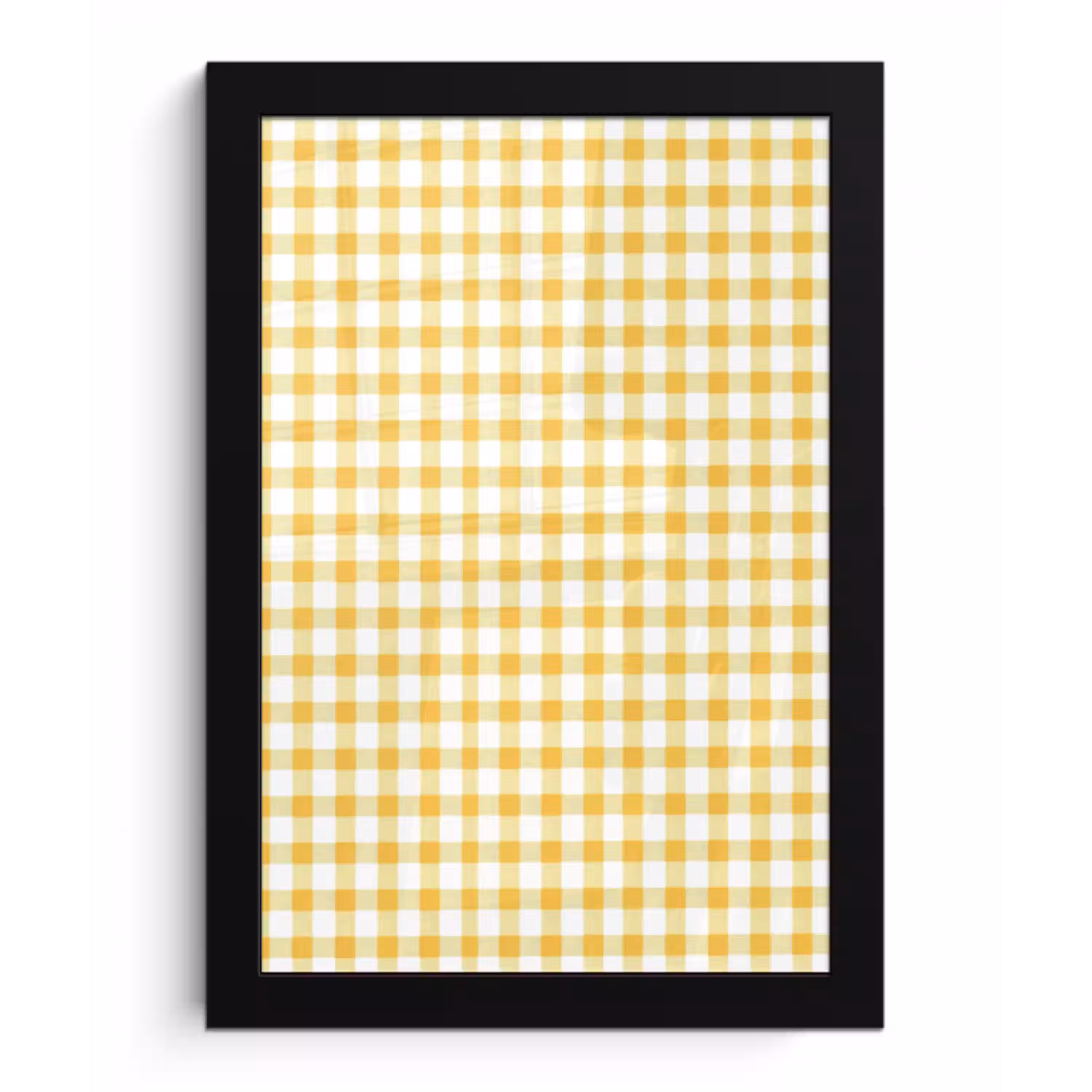 Ruit - Gingham - Klassiek - Geel en Wit fotolijst zwart zonder passe partout klein 224 -3d