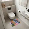 Geel - Blauw - Oranje - Huis WCmat klein -sfeer1