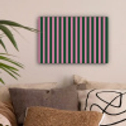 Verticale strepen - Groen - Roze canvas 2cm klein 34 -sfeer1