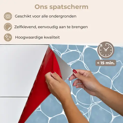 Organisch - Patroon - Blauw keuken achterwand spatscherm klein 900 -spatscherm_NL