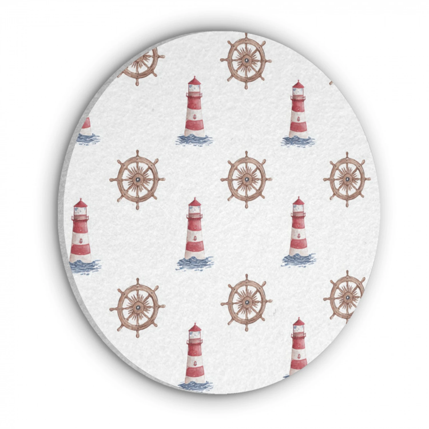 Nautisch - Klassiek - Rood Akoestische PET Vilt - Rond klein 838 -3d