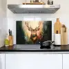 Hert - Geverfd - Gewei - Bruin Inductie beschemer met haakjes klein -sfeer2