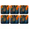 Zebra - Abstract - Blauw onderzetter kurk middel -3d