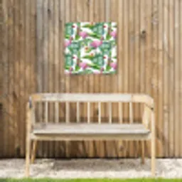 Inductie beschermer - Flamingo - Bladeren - Afdekplaat voor kookplaat - Tropisch Tuinposter op houten frame 2 cm dik klein -sfeer4