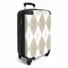 Beige ruiten patroon NBS - Handbagage koffer - Kinderen Unisex middel -productfoto_3d